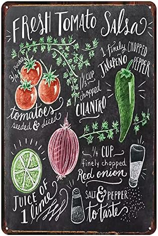 Vintage fresh tomato salsa Tin Sign Retro Food Metel Sign by TREEPERI