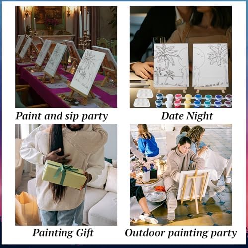 PAILIM Sip and Paint kit for Adults Romantic Pre Drawn Canvas Party Kits - Image 4