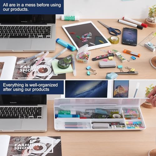 TSJ OFFICE Whiteboard Weekly Dry-Erase-Board - Desktop White Board Calendar Desk Organizers with Accessories Computer Keyboard Stand with Drawer, for Office, Home, School Supplies - White Calendar - Image 3