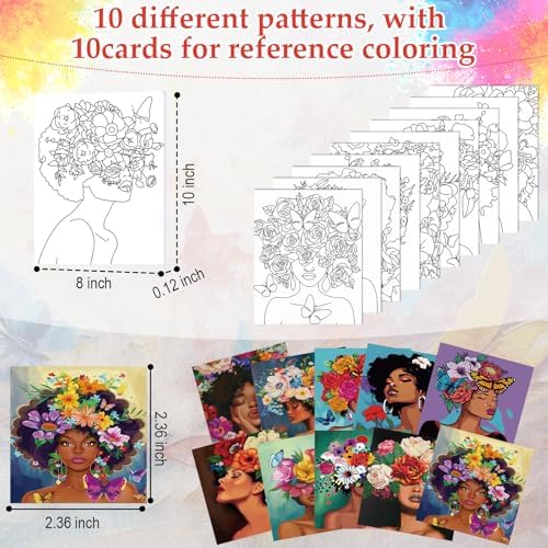 Ctosree 72 Pcs Flower Lady Paint and Sip Kit for Adults 8'' x 10'' Pre Drawn Canvas for Painting DIY Pre Printed Canvas for Party Favor Acrylic Painting Kit Wood Easel Brushes Date Night Bulk - Image 3
