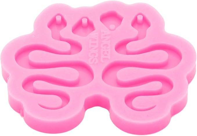 shining queen 103Pcs Snake Shape Resin Earring Mold Silicone Resin Jewelry Molds 3 Pair Epoxy Resin Casting Molds for Women Earring Crafts Including 100 Earring Accessories DIY Necklace Pendant