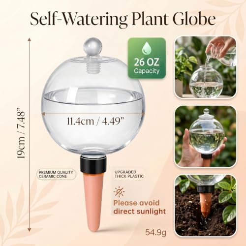 4 Pack 26 oz Extra Large Plant Self Watering Globes to 3 Weeks Watering - Image 3