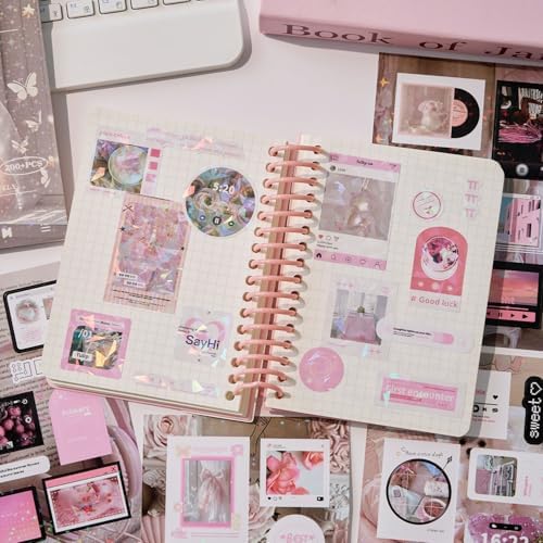 20 Sheets Japanese Stickers Book Set,200+ Korean INS Stickers Book for Scrapbooking,Kawaii Stickers for Scrapbooking,Junk Journal,Calendar,Journaling,Planner,DIY Craft(Minimalist Style 4) - Image 6