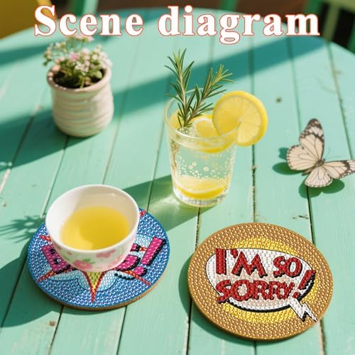 DOTSOPS 6 Pack Small Diamond Art Coasters Kits with Holder for Adults 4 in - Image 5