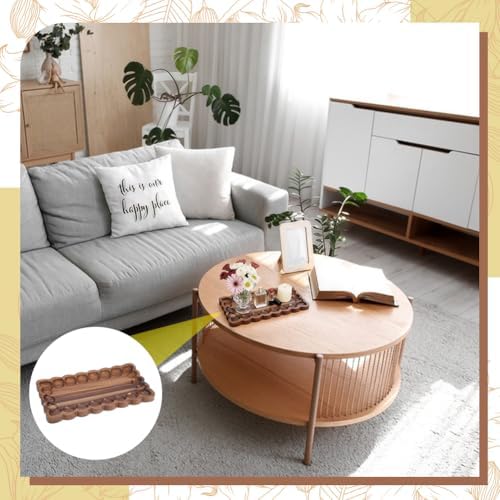 Wood Decorative Tray with Scalloped Edge Wood Serving Trays - Image 4