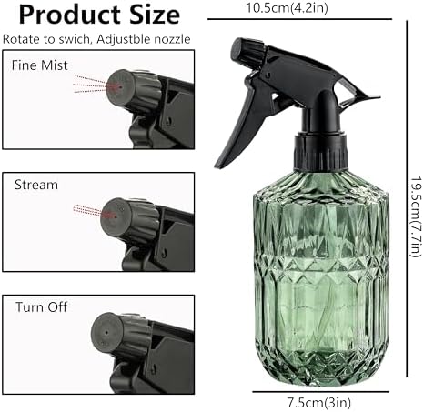 Glass Plant Misters for Inside, 13.5 oz Mister Spray Bottle for Plants, Spring Gardening, Cleaning, Hair, Pets Care with Adjustable Nozzle - Image 2