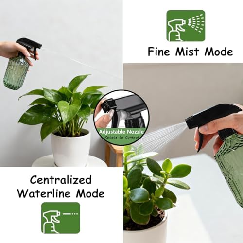 YYTSGG Glass Plant Mister Bottle, 15oz, Army Green, Adjustable Mist Nozzle - Image 4