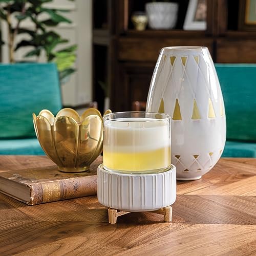 Candle Warmers ETC 2-in-1 Candle and Fragrance Warmer for Warming Scented Candles or Wax Melts and Tarts with to Freshen Room, Ceramic and Wood - Image 4