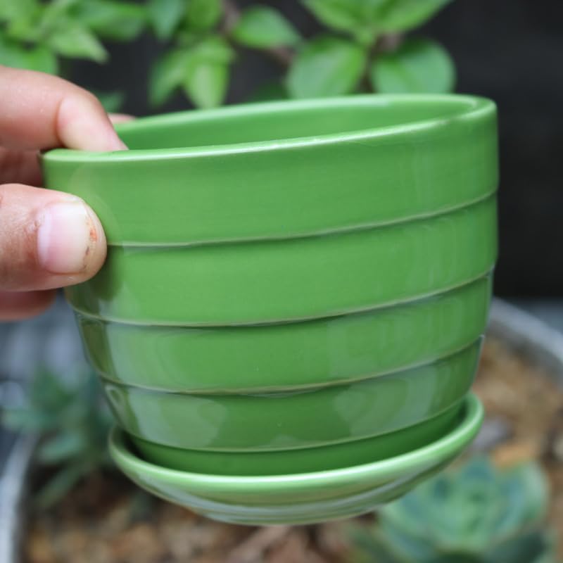 Cute 4.13 Inch Ceramic Home Garden Decoration Succulent Cactus Flower Pots Container -Plant Not Included，White - Image 4