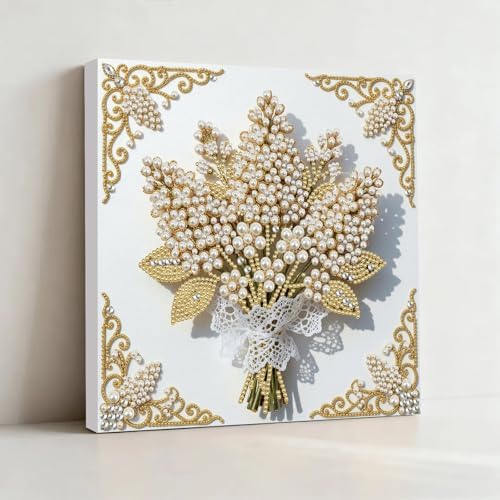 5D DIY Pearl Painting with Frame Floral Theme Handmade Healing Home Wall Decoration Creative 9.84x9.84in Tools -Flower-6 - Image 7