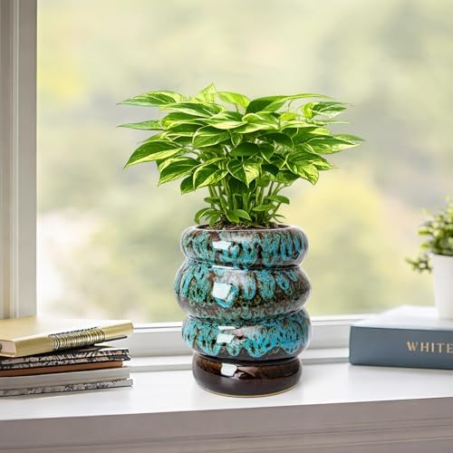 5 inch Ceramic Plant Pot - Flower Pot for Indoor Plants with Drainage Hole - Image 5
