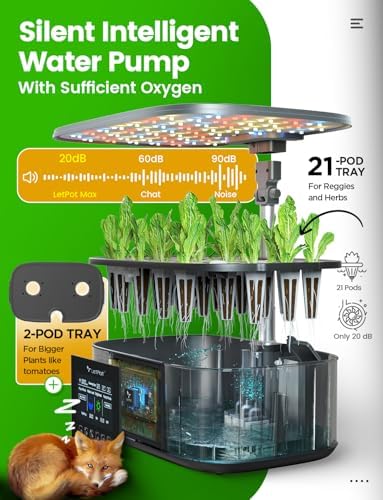 LETPOT LPH-Max 21-Pod Hydroponic Growing System Kits, Smart Indoor Garden with APP & WiFi Control, Auto Watering & Nutrient Supply, 36W Full Spectrum LED Grow Light, 7.5L Tank, Up to 30" Height - Image 7