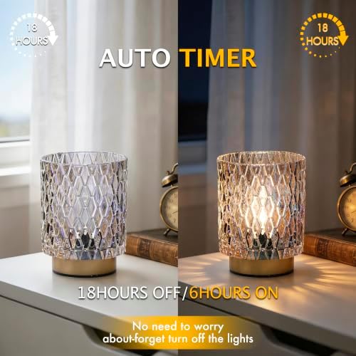 ULAROOM Battery Operated Table Lamp,Cordless Small Accent lamp, Clear - Image 5