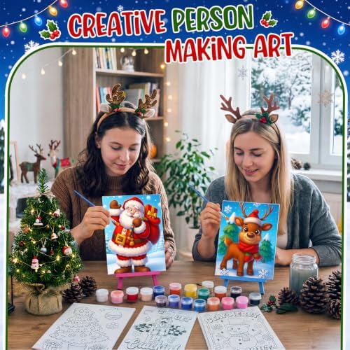 Blosssound 10 Set Christmas Pre Printed Canvas for Painting 5x7", Theme - Image 6