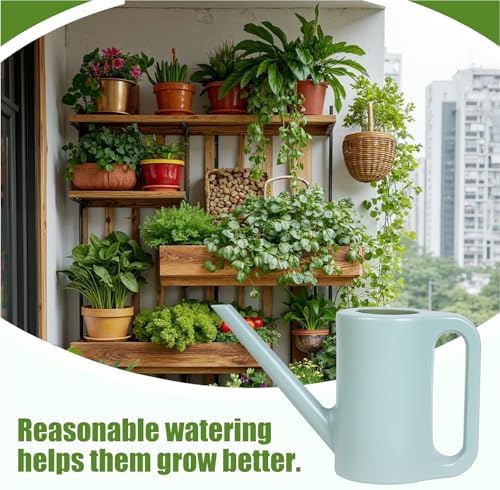 Plastic Watering Can - for Indoor and Outdoor Home Garden Plants - with Long Spout - Grey - 1/4 Gallon - Image 5