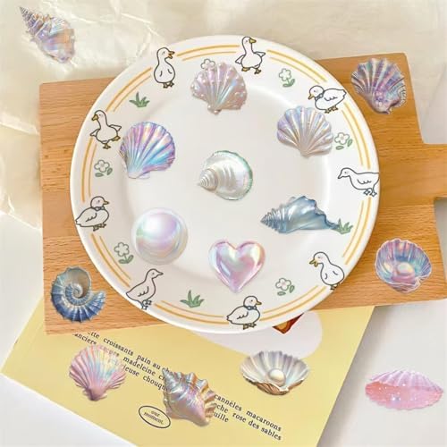 50PCS Sea Shell Stickers Aesthetic PET Conch Stickers Clamshell Pearls Decal Waterproof Decorative Decals for Scrapbook DIY Crafts Album Bullet Journal Planner Water Bottles Laptop Phone (Conch) - Image 7