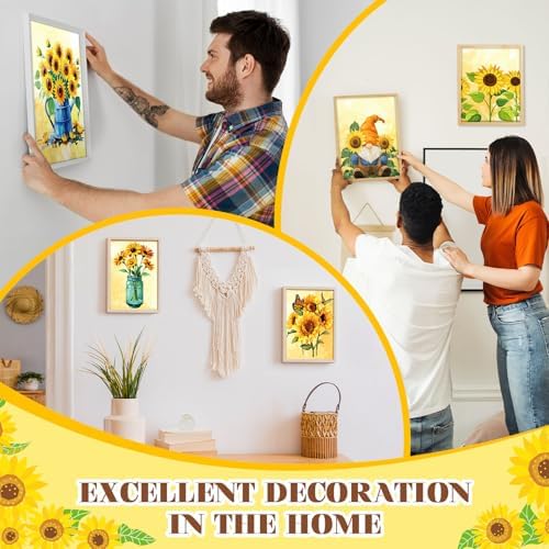Humyoun 8 Sets 8" x 10" Sunflower Pre Drawn Canvas to Paint for Sip and Paint Party Sunflower Predrawn Coloring Set Pre Sketched Canvas Boards with Paints and Brushes for Adult - Image 6