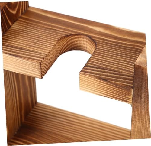 Mobestech Wooden Stand Hydroponic Vase for Desktop Decor Vintage Plant Terrarium Wooden Frame Aesthetic Flower Planter for Home Office Small Propagation Container - Image 3