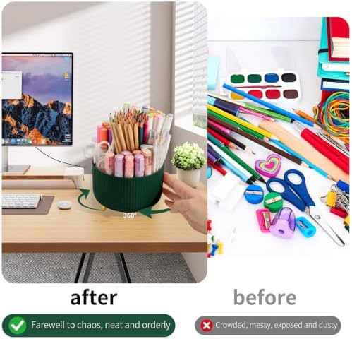 Camelmother 360°Rotating Pen&Pencil Holder For Desk With 5Slots Cute Office - Image 4