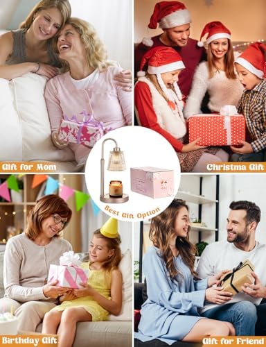 Champagne Gold Candle Warmer Lamp with Timer, Dimmable Candle Warmer for Home Decor, Height Adjustable Candle Lamp for Jar Candles, Birthday Gifts for Women Mom, House Warming Gifts New Home - Image 7