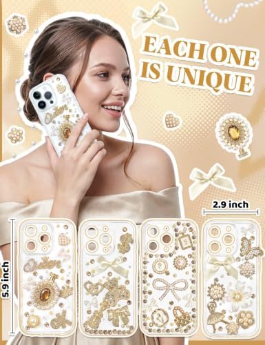RQAYE Junk case charms,junk case Kit for Customizing Diy Cases,With Cute Bow,Flatback Pearls,Letter Beads, Aesthetic Big Decor for Personalization - Image 3