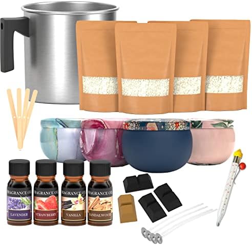 Candle Making Kit - Candle Making Supplies - Soy Wax for Candle Making - Adult Craft Kits - Candle Wax for Candle Making - Wax Melter - Candle Containers for Making Candles - Candle Melting Pot by Unknown
