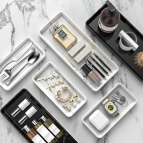 Gurygo 12" Ceramic Bathroom Vanity Tray for Kitchen Counter - Kitchen Soap Trays - Rectangular Vanity Tray for Bathroom - Porcelain Large Serving Trays (Marble, Set/1) - Image 7