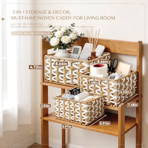 Small storage basket，Woven Storage Basket 3-pack - Image 3