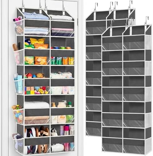 2 Pack Over the Door Organizer 5 Tiers, Extra Large Behind Door Storage of 10 Compartments, 80 lbs Weight Capacity Over Door Organizer, Door Hanging Organizer for Closet, Diaper Organizer,Room storage by Ofiray-home