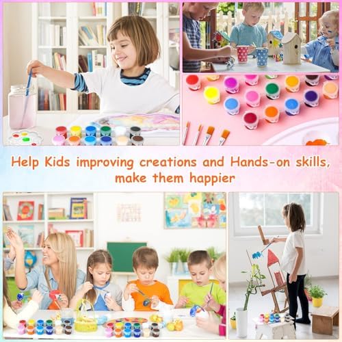 30 Pack Mini Acrylic Paint Set,12 Colors Acrylic Paints Strips for Kids&Adults Craft Paint,420 PCS Kids Painting Kit Container Strips Storage, Perfect for Home Birthday Classroom Party Favors…… - Image 6