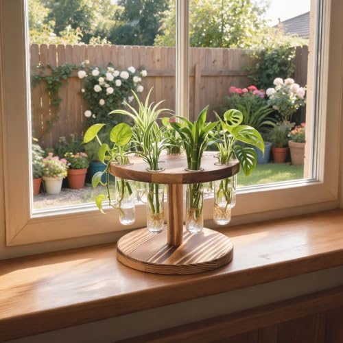 Plant Propagation Station, 9 Propagation Tubes with Wooden Stand - Image 6