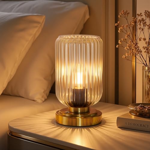 LightRound Cordless Table Lamp for Bedroom, Touch Stepless Dimmable, Modern by LightRound