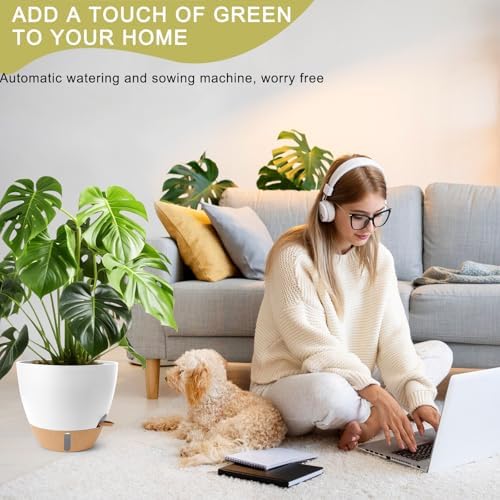 Self Watering Pots for Indoor Plants 12/10/9/8 Inch Plastic with Reservoir - Image 5