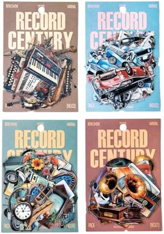 Alideco 120pcs Scrapbook Stickers Vintage Items Cars Musical Instruments Scrapbooking Junk Journal Crafts Embelishment Decoration Stickers (shijiliusheng) by Alideco