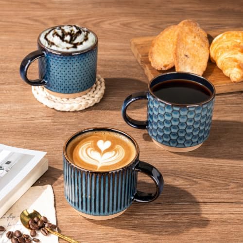GBhome 12 OZ Stackable Coffee Mugs Set of 6, Ceramic Coffee Cups Set - Image 6
