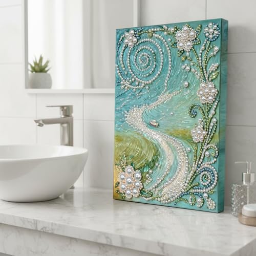 LQCrafK DIY Pearl Art Painting Handcraft Kit for Adults Beginners, Creative Design, Healing Stress-Relieving Home Wall Decoration, with Framed Painting and Tools-Trails - Image 4