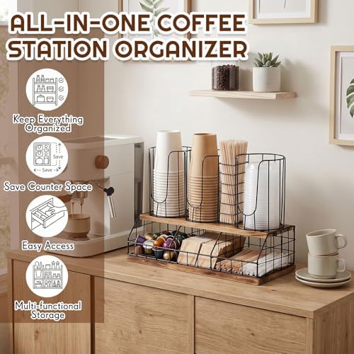 Geelin 18oz Adjustable Coffee Cup Dispenser with Wooden Base - Image 5