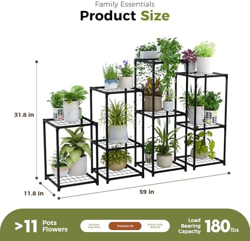 Bamworld Plant Stands Indoor 4 Sets Plant Shelves Outdoor - Image 6