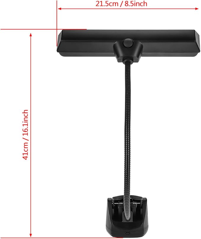 Jeffergarden Portable Flexible Clips On LED Desk Light, Plastic Music Stand Lamp with 9 Bright LEDs and Adjustable Arm for Reading and Performance