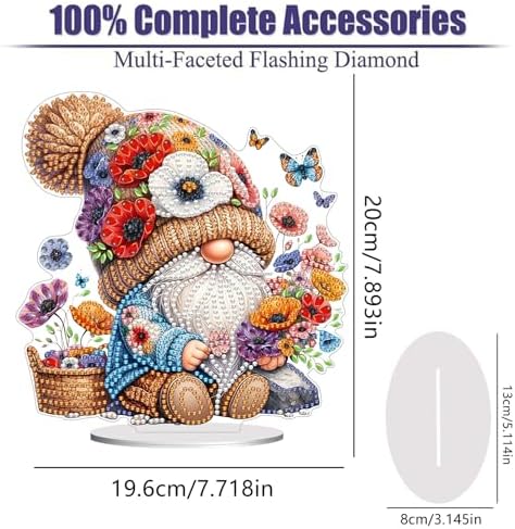 Diamond Painting Kits for Adults Beginners, 5D Full Drill Dwarf Crystal Art Desktop Ornament, DIY Single Sided Home Office Desk Decor, Creative Craft Gift Set with Tools - Image 2