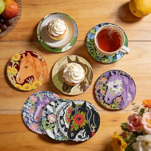 Leatrice Horse Diamond Art Coasters Set Diamond Painting Kits for Adults - Image 7