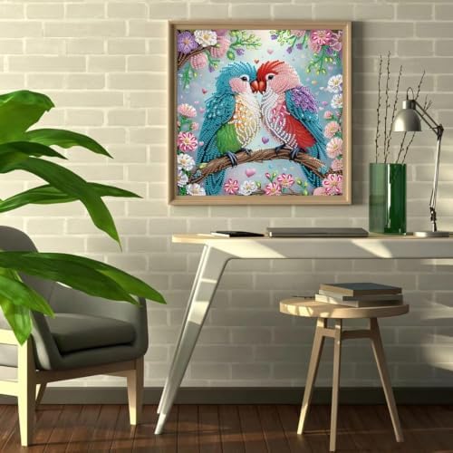 Two Birds Special Shape 5D Diamond Art Painting Kits for Adults 12 x 12inch - Image 4