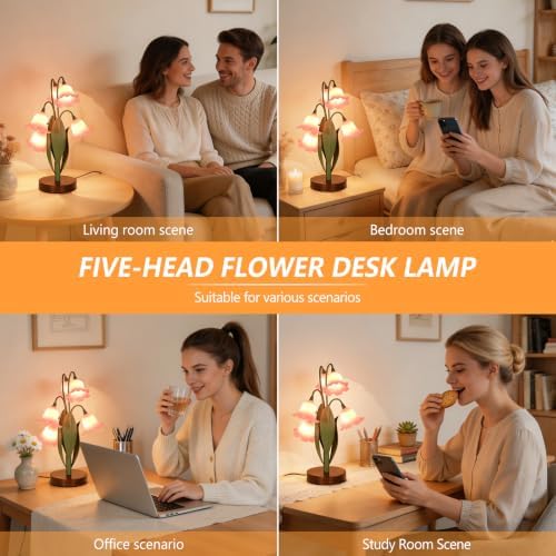 Flower Table Lamp for Bedroom, LED Cute Reading Light - Image 4