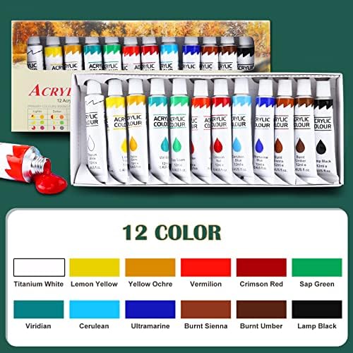 ESRICH Acrylic Paint Canvas Set, 52 PCS Painting Supplies Kit - Image 4