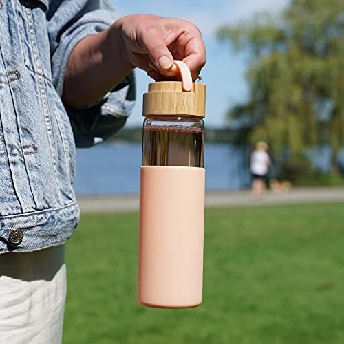 Pinky Up Dana Travel Infuser Mug with Silicone Sleeve, Double Walled Insulated Travel Tumbler with Loose Leaf Tea Strainer, Travel Coffee Mug, Perfect for Iced Coffee, 16 oz, Coral - Image 4