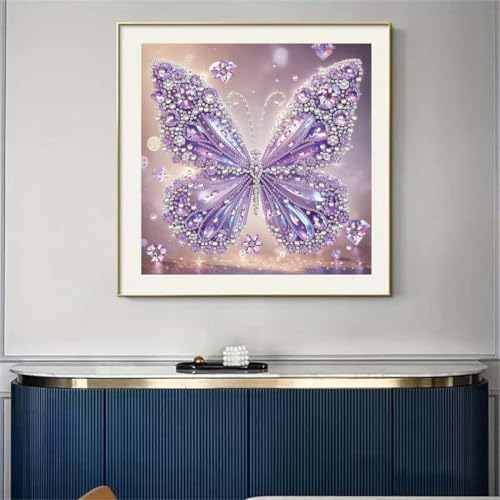 5D Diamond Painting Kits for Adults,Purple Butterfly Diamond Art Kits - Image 3