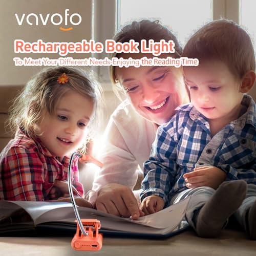 VAVOFO Rechargeable Reading Light, Clip on Book Light for Reading in Bed - Image 2