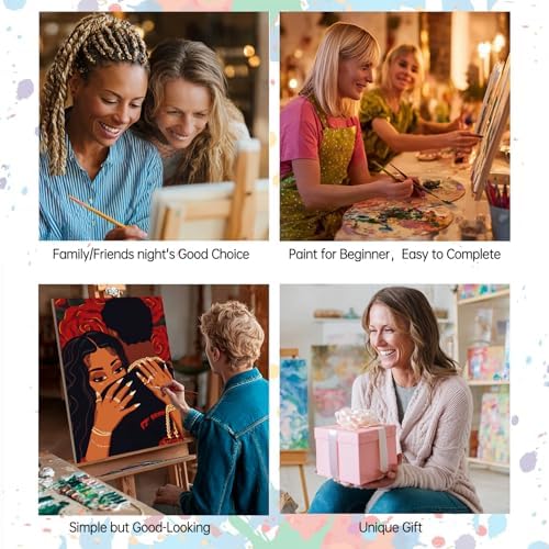 Tucocoo 6 Pack Woman Plants Paint by Numbers Kits for Adults Beginners 8x12 inch Minimalist No Face Lady Girl Portrait Acrylic Oil Number Painting Kits for Adults Perfect for Gift Home Decor - Image 6