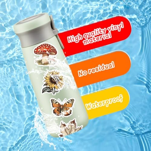50Pcs Vintage Stickers,Waterproof Vinyl Aesthetic Decorative Sticker Scrapbooking Supplies for Adult Card Making Letters Planner Journaling Junk Journal DIY Water Bottles Cards Art Craft.Butterfly - Image 4