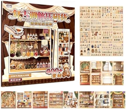 3D Sticker Scene for Adults, Vintage Scene Sticker Book for Therapy by Kesari